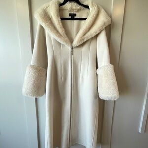 House of Harlow • Faux Fur Wool Blend Trench Coat • Size S